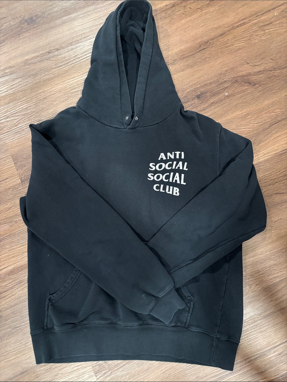 Anti Social Social Club Black Hoodie with White Chest Logo